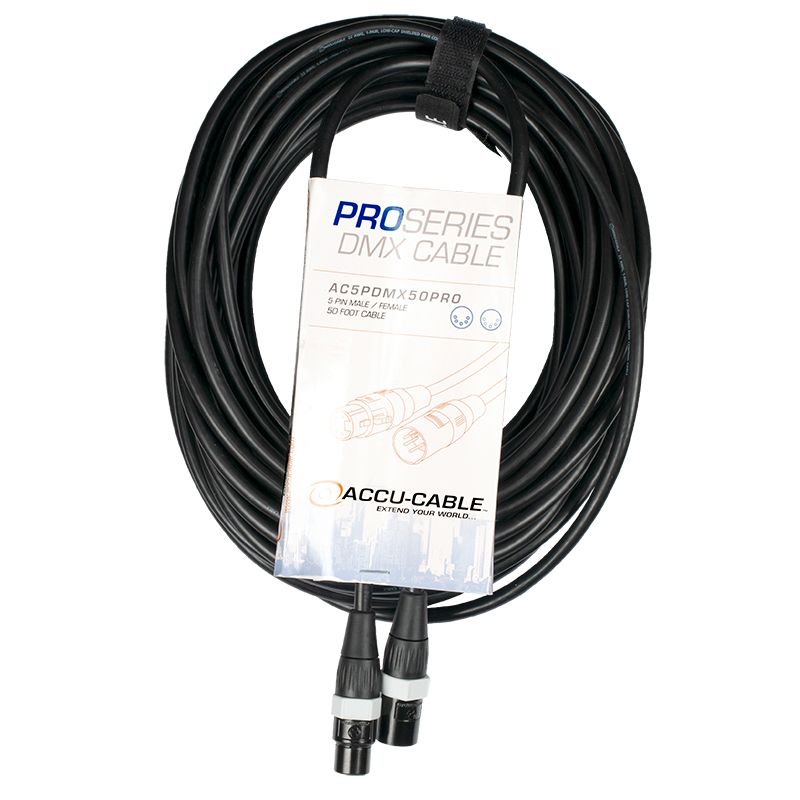 Professional DMX Cable - 5-Pin Male to 5-Pin Female Connection - Wisdom Esoterica - American DJ - 819730010391 - DMX Cable